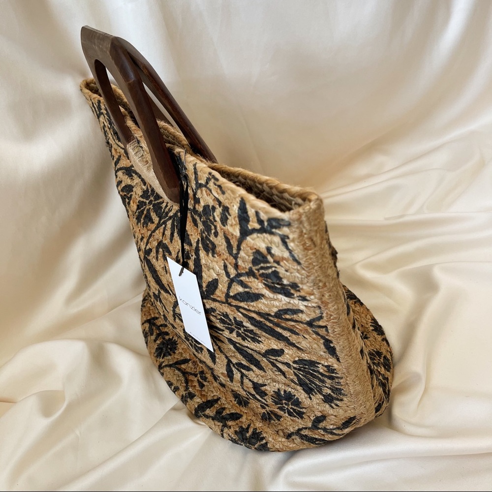 Summer French Basket Bag — Natural/Navy - Picture 8 of 11